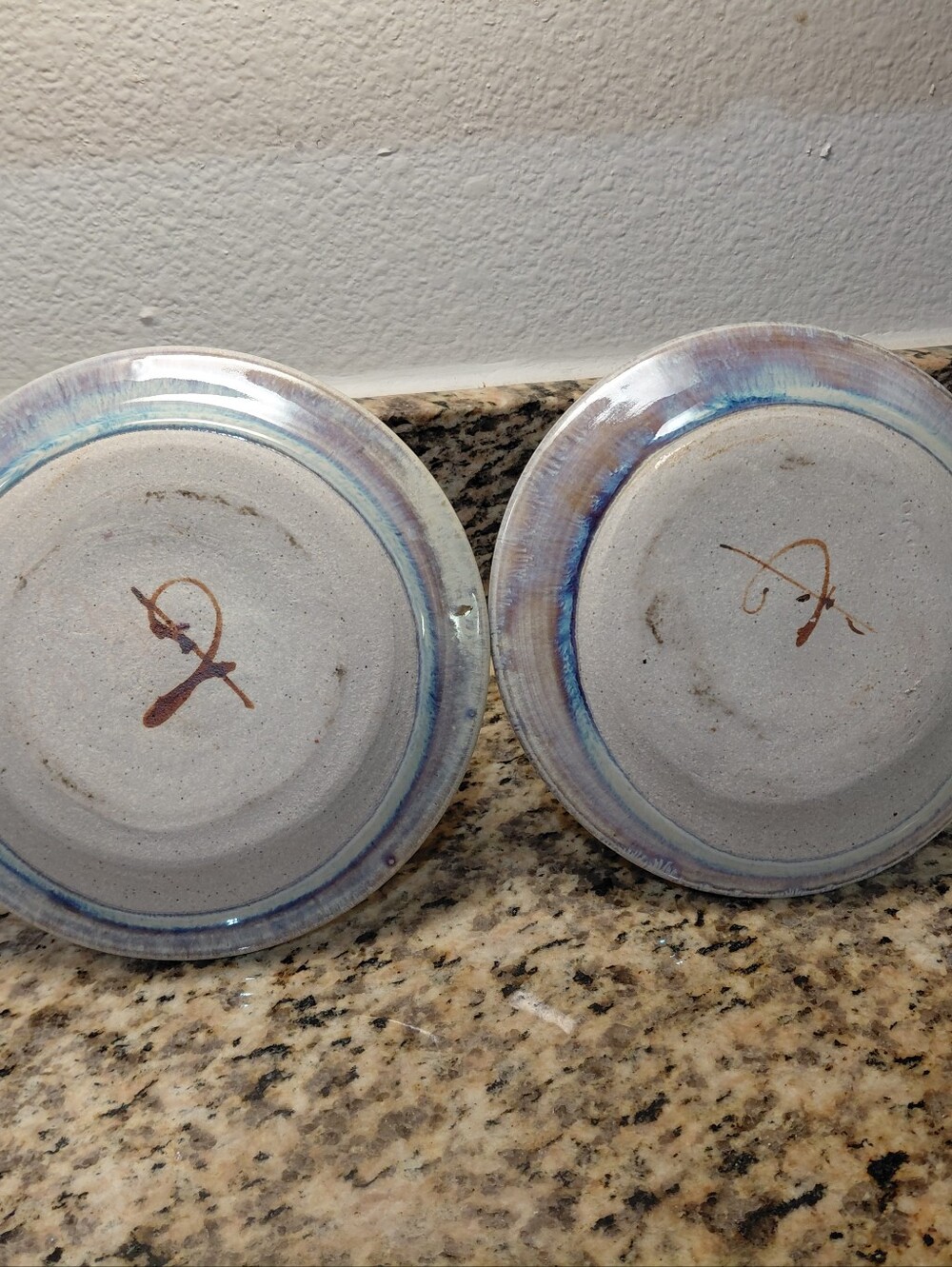 Studio Pottery Glazed Chamberstick Candle Holders Set Of 2 - Picture 6 of 6